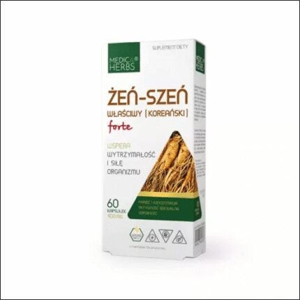 Усталость и низкий уровень энергии - Ginseng (Korean) Forte, 60 capsules. Medica Herbs