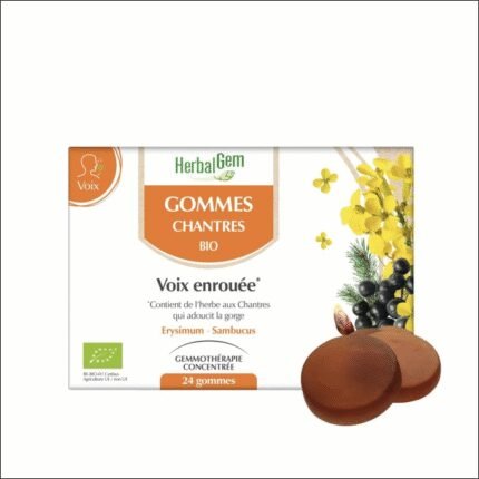 Throat irritation and dryness - Herbalgem Gommes des Chantres Throat Chewing Gums 24 Pieces