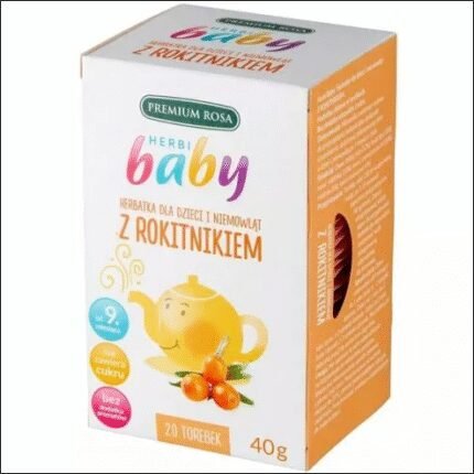 Inconfort digestif chez bébé – Herbi BABY avec Argousier, Infusion de fruits et plantes, 20 sachets