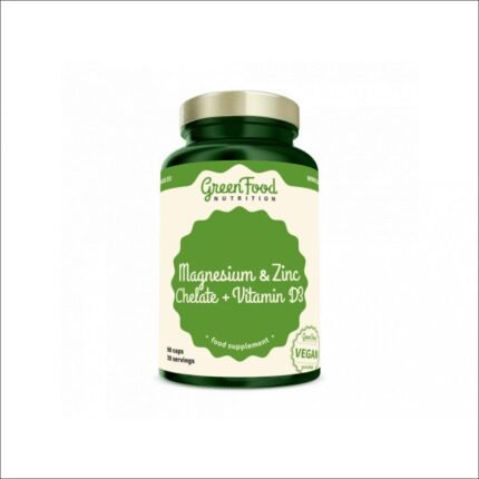Carences minérales - Magnesium and Zinc Chelate + Vitamin D3 90 capsules GREENFOOD NUTRITION