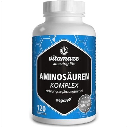 Ingesta inadecuada de aminoácidos esenciales en dietas basadas en plantas - Amino Acid Complex 120 Tablets Vegan with 8 Essential Amino Acids Quality Product