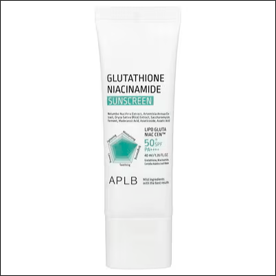 Sunburn and UV skin damage - APLB, Glutathione Niacinamide, Sunscreen, SPF 50+ PA ++++, 1.35 fl oz (40 ml)