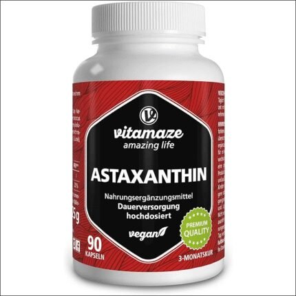 Oxidative stress damaging cells and tissues - Astaxanthin Capsules High Dose & Vegan, 4 mg Natural Astaxanthin Powder from Blood Rain Algae, 90 Capsules
