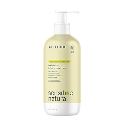Dry and sensitive skin - ATTITUDE Body Lotion for Sensitive Skin with Oat, EWG Verified, Dermatologically Tested, Vegan, Argan Oil, 16 Fl Oz