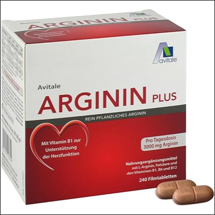 Poor blood circulation and vascular health - Avitale with Vegetable Arginine, Vitamin B1, B6, B12 and Folic Acid 3000 mg