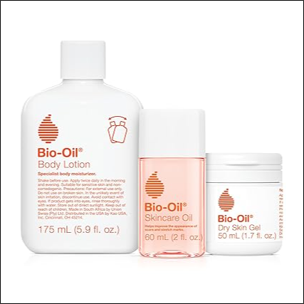 Apparition de cicatrices - Bio-Oil Skincare Set for Scars, Stretch Marks, and Dry Skin, 3 Pc Travel Size Kit Includes Skin Care Oil (2 oz), Dry Skin Gel (1.7 oz), and Body Lotion (5.7 oz), Pregnancy and Maternity Stretch Marks