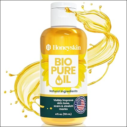 Dry and dehydrated skin - Bio Pure Skincare Oil - Moisturizer for Dry Skin - Pregnancy Stretch Mark Prevention - Oil for Scars - Stretch Mark Treatment with Sweet Almond for skin (4oz)
