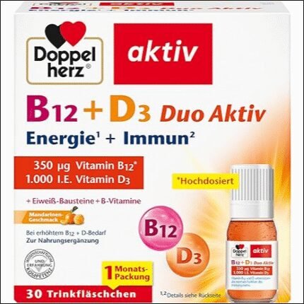 Carence en vitamine B12 - Doppelherz B12 + D3 Duo Active - High Dose with Vitamin B12 + D3