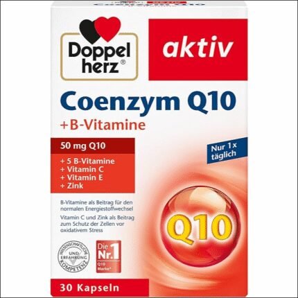 Fatigue et faible énergie – Doppelherz Coenzyme Q10 + B Vitamins - Dietary Supplement with Q10 - With Vitamin B1, B2, B6, C and Biotin for Energy Metabolism and Nervous System - 1 x 30 Capsules