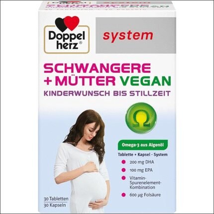 Folic acid deficiency during pregnancy - Doppelherz System Pregnant + Mothers Vegan - The Modern Folic Acid Nutrient Combination for Women,30 Tablets and 30 Capsules