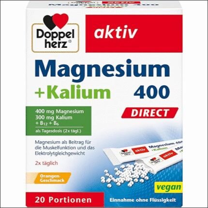 Muscle cramps and spasms - Double Heart Magnesium 400 + Potassium Direct,1 x 20 Servings of Micro Pellets