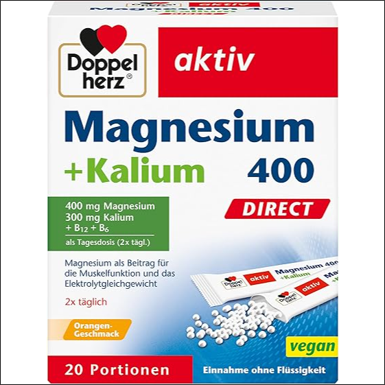 double heart magnesium 400 potassium direct1 x 20 servings of micro pellets Crampe et spasmes musculaires - Double Heart Magnesium 400 + Potassium Direct,1 x 20 Servings of Micro Pellets