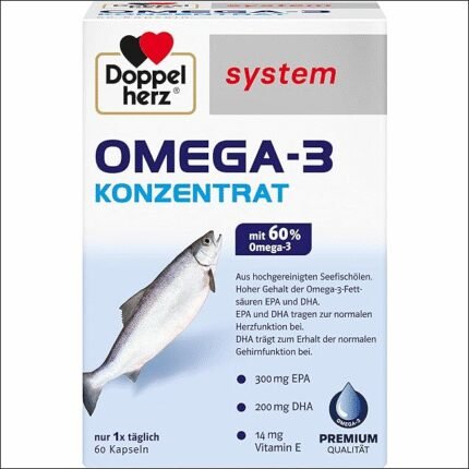 Supports cardiovascular health issues - Double Heart Omega 3 Concentrate System Capsules Pack of 60)