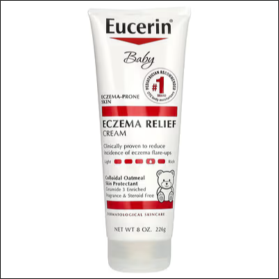 Eczema flare-ups and irritation – Eucerin Baby Eczema Relief Cream, Fragrance Free, 8 oz (226 g)