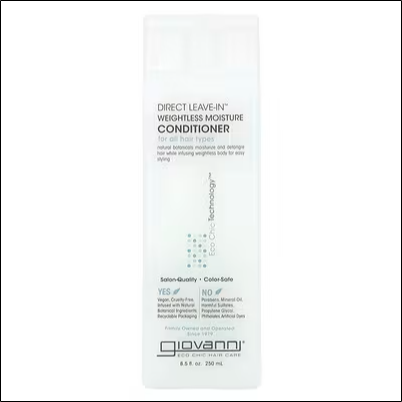 Dry and tangled hair - Giovanni, Direct Leave-In, Moisturizing Weightless Leave-In Conditioner, For All Hair Types, 8.5 fl oz (250 ml)