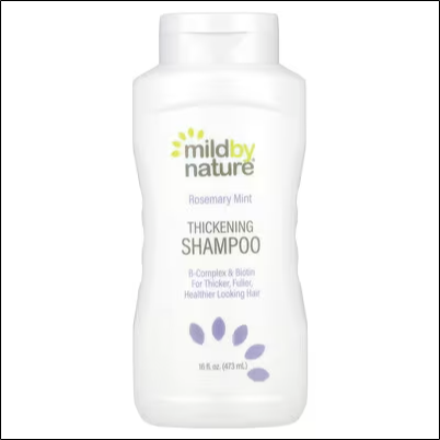 Thinning and lifeless hair - Mild By Nature Thickening Shampoo with B-Complex & Biotin, Rosemary & Mint, 16 fl oz (473 ml)