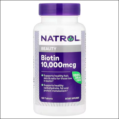 Hair thinning and hair loss – Natrol, Biotin, 100 Tablets