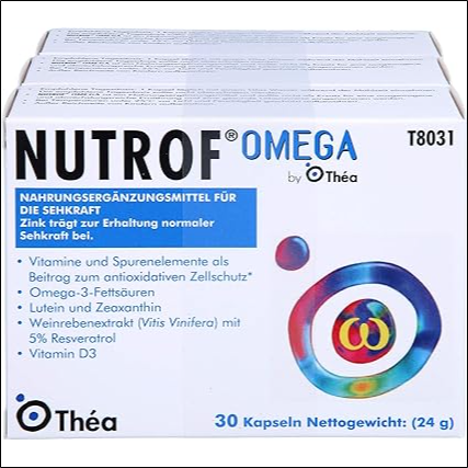Dégénérescence maculaire liée à l’âge (DMLA) - Nutrof Omega Capsules, Pack of 30