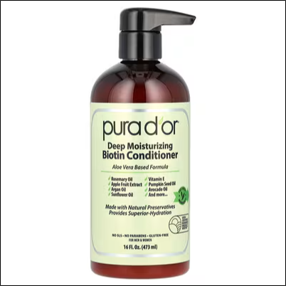 Cheveux faibles et cassants - Pura D'or Deep Conditioner with Biotin, 16 fl oz (473 ml)