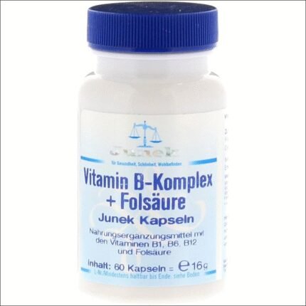 Vitamin B and folic acid deficiency - Vitamin B Complex + Folic Acid Junek Capsules Pack of 60