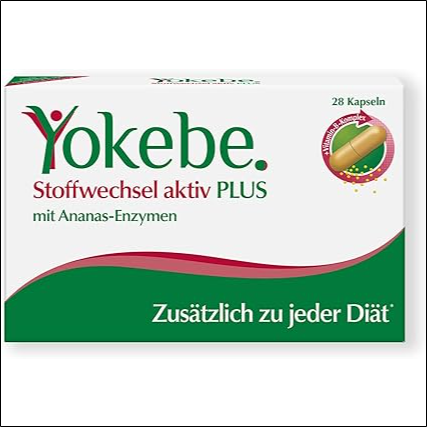 Slow metabolism - Yokebe Plus Metabolism Active - Metabolic Capsules with Vitamin B Complex and High-Quality Pineapple Enzymes to Support a Diet - 28 Capsules with 0.2 g = 5.6 g Each